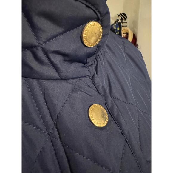 Ralph Lauren Quilted Puffer Jacket Navy Sz M Womens - Picture 2 of 8